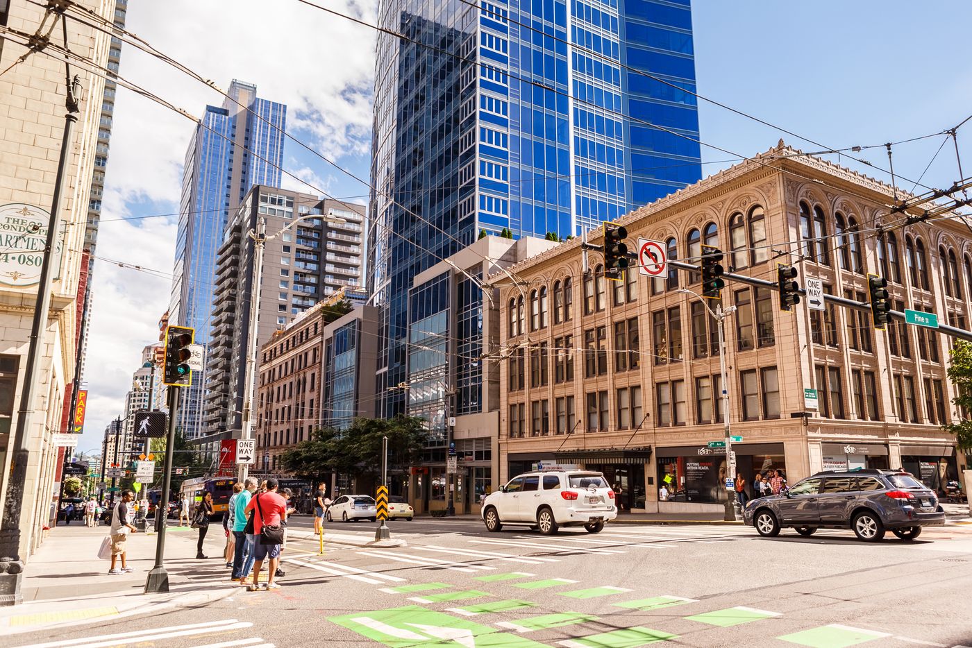 Downtown Seattle street intersection