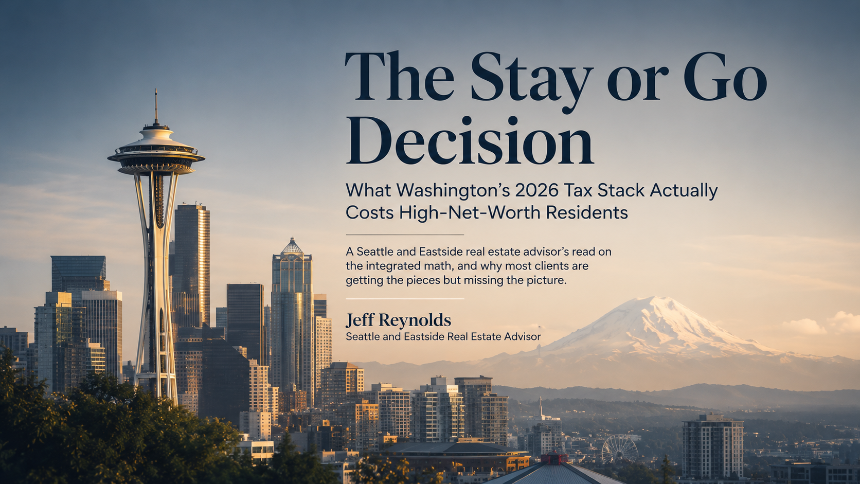 Seattle's wealthiest families are quietly running the math on leaving. Their advisors should be running it with them.