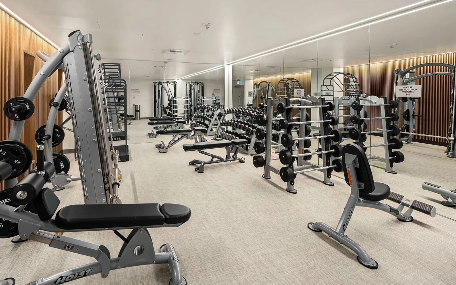 Newly reimagined fitness and wellness center at Bellevue Towers with modern equipment