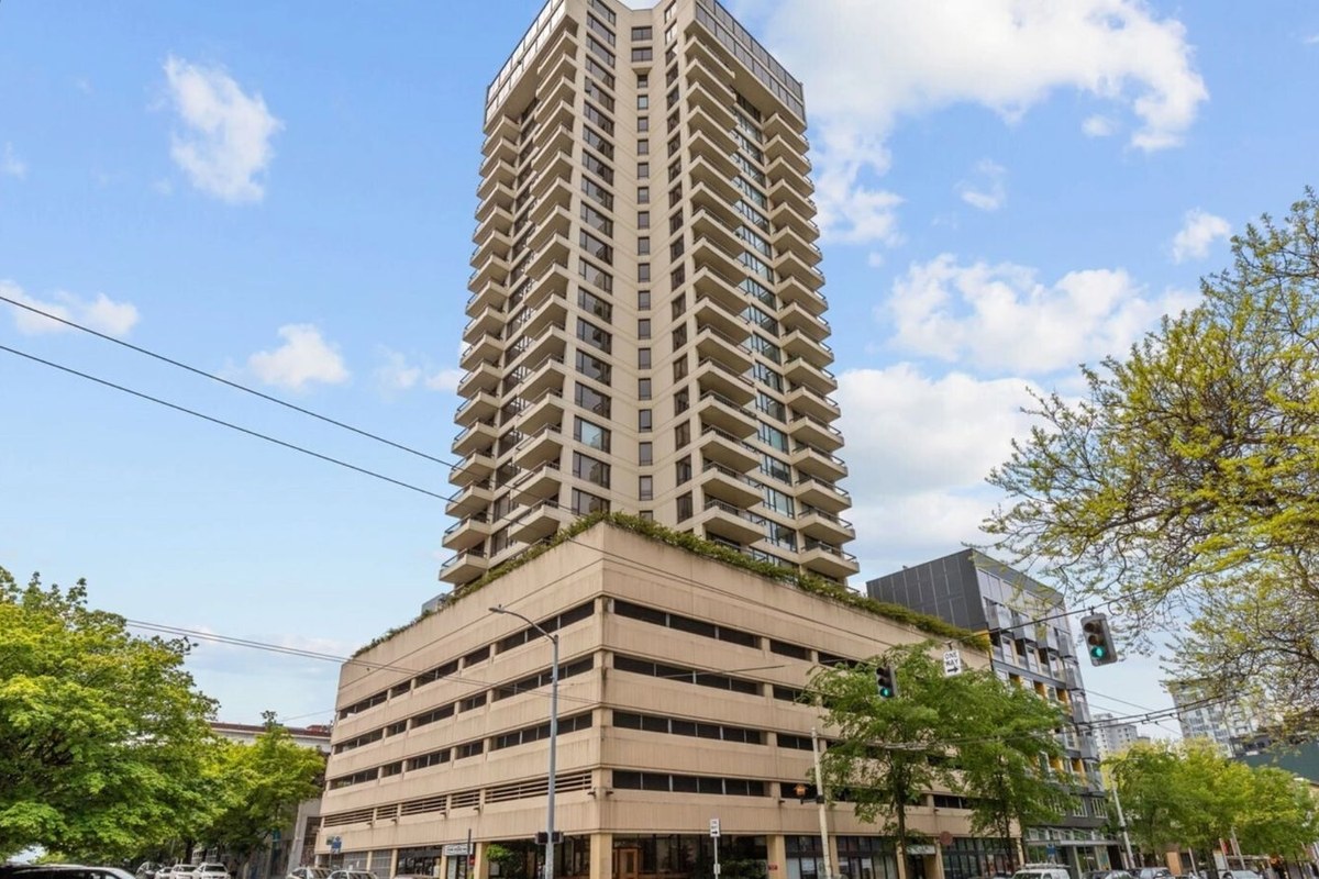 Grandview mid-rise condominium in Belltown Seattle with Elliott Bay views