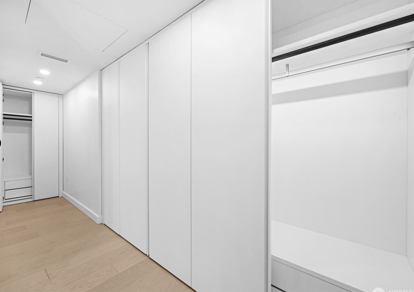 Kitchen detail, matte black fixtures and white surfaces