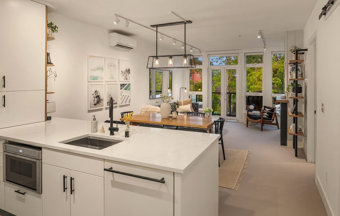 Staged primary bedroom — The Regata, Wallingford