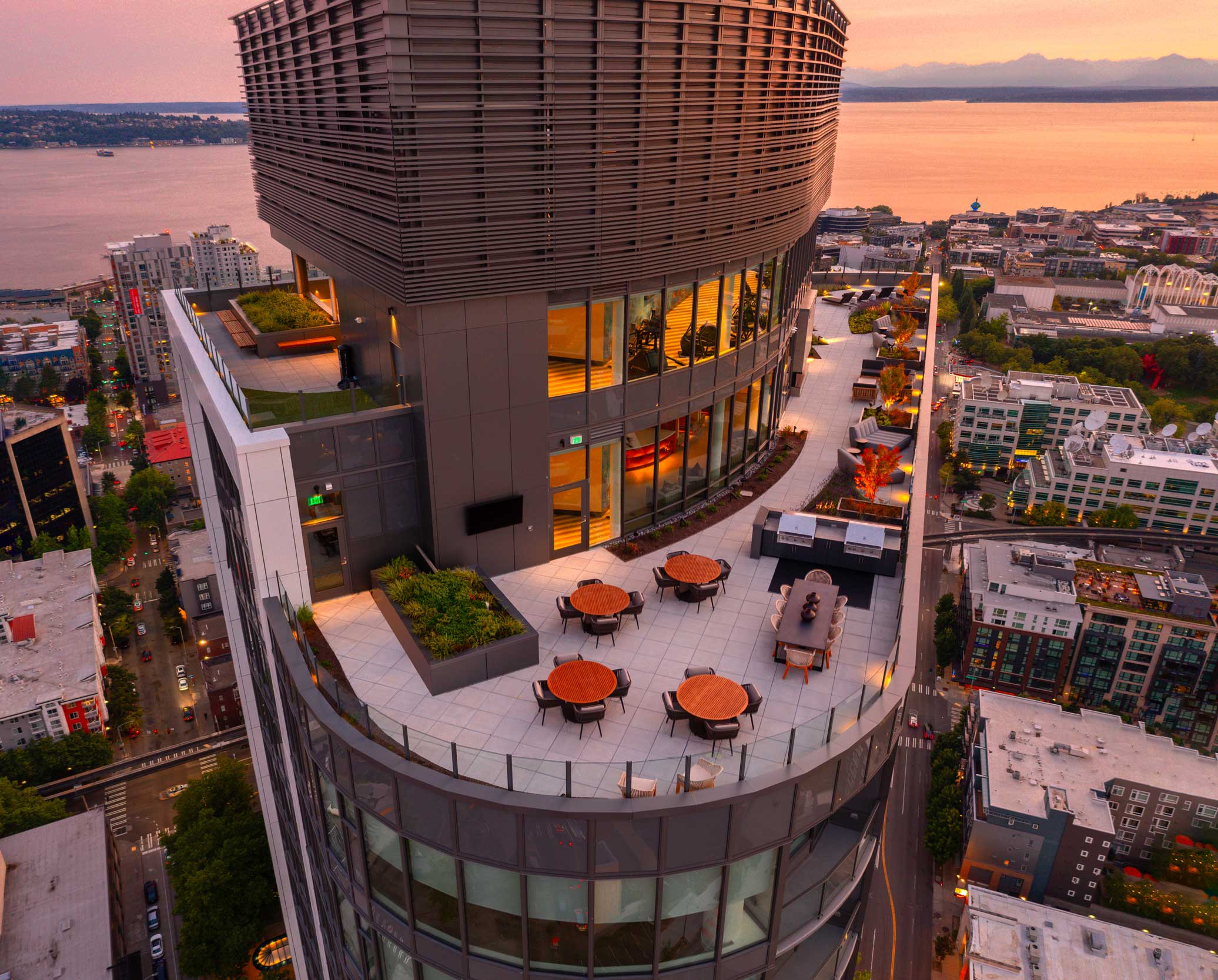 Spire rooftop deck in Denny Triangle, Seattle